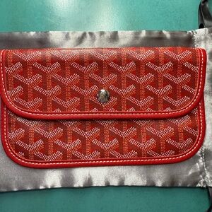 Authentic Goyard St. Louis Pouch - Red